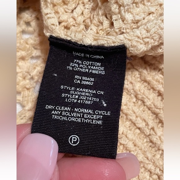 Theory karenia sughero open knit cream Tan slouchy Open Knit sweater women's S - Picture 6 of 15